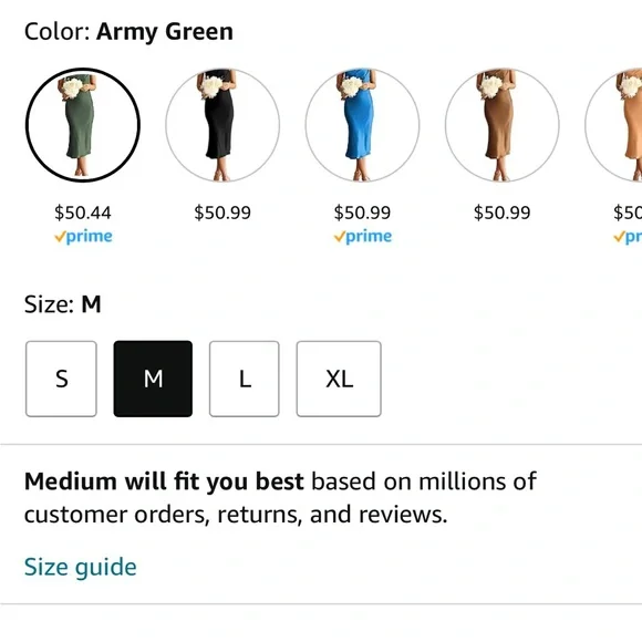 Army green satin one shoulder midi dress - Picture 4 of 5